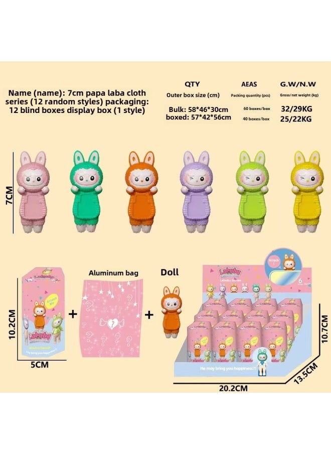 Labubu Labubu Blind Box Trendy Play Hand-made Super Cute Series Doll Desktop Ornaments Birthday Gift-Color:The First Generation Of Labu Papa 12-piece Box Set  - Image 1