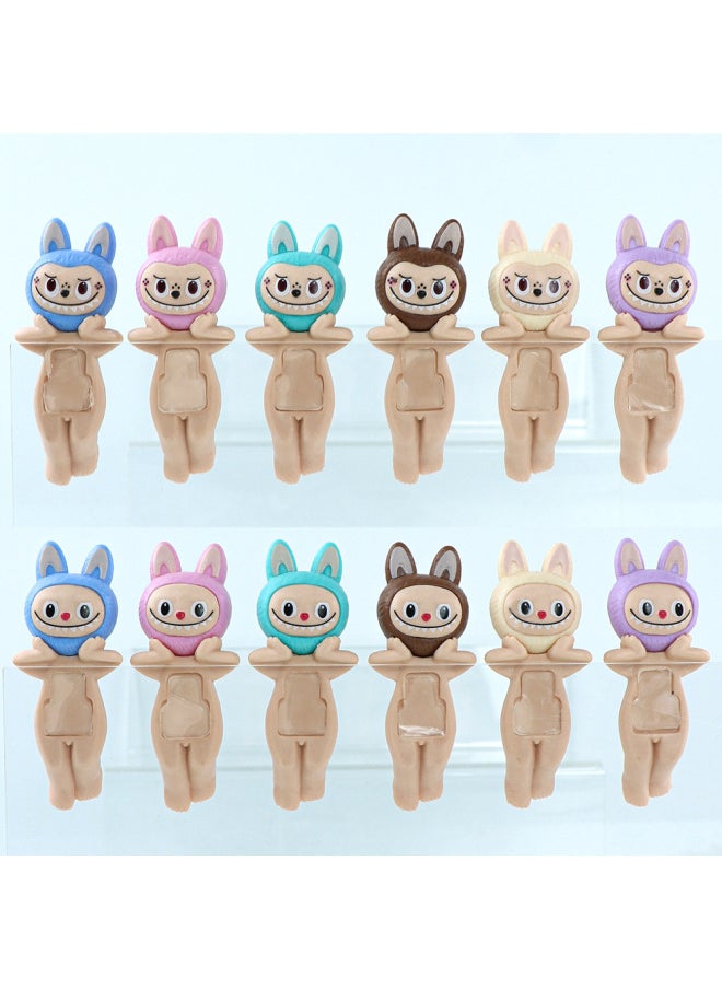 Labubu Labubu Blind Box Trendy Play Hand-made Super Cute Series Doll Desktop Ornaments Birthday Gift-Color:The First Generation Of Labu Papa 12-piece Box Set  - Image 5