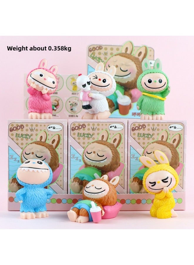 Labubu Labubu Blind Box Trendy Play Hand-made Super Cute Series Doll Desktop Ornaments Birthday Gift-Color:The First Generation Of Labu Papa 12-piece Box Set  - Image 4