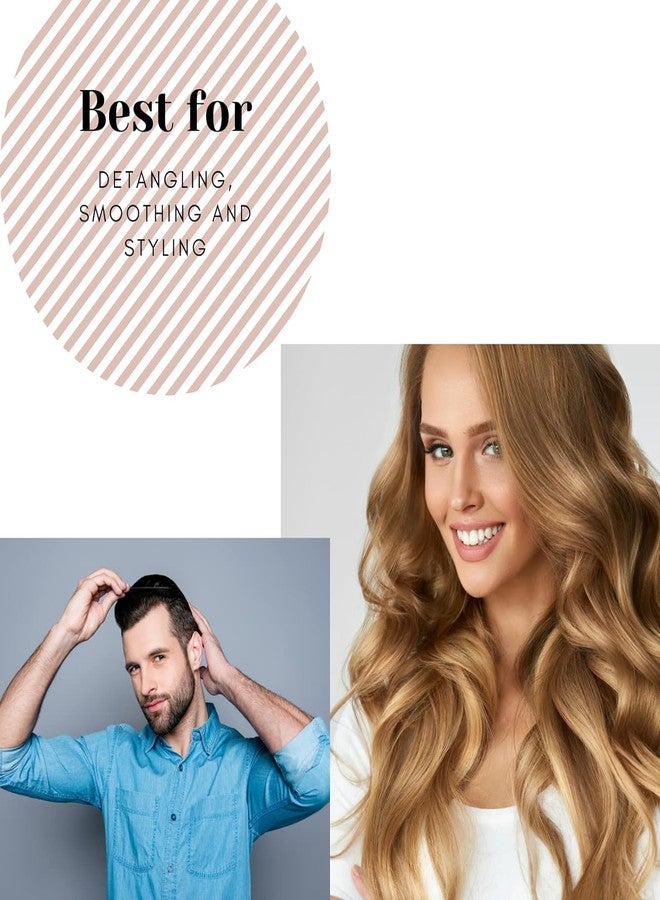 Scarlet Line Professional 9 Row Flat Hair Styling Brush for with Anti Slip Handle with Ball Tip Nylon Bristles for Women and Men, Shell - Image 4