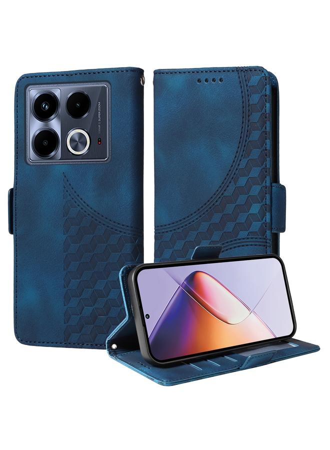 زبون جراب لهاتف Infinix Note 40 4G مصنوع من الجلد المنقوش بنقشة معينية مرصعة بالنجوم - Image 1