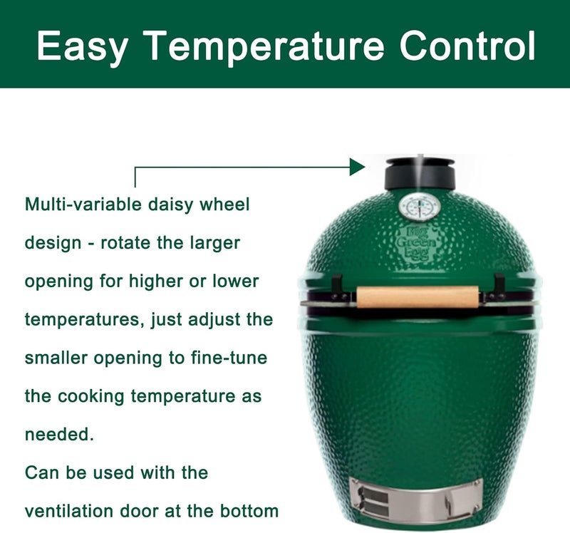Quantfire Cast Iron Cap for Big Green Egg Dual Function Metal Top, Daisy Wheel Chimney Cap for M/L/XL/XXL Big Green Egg Accessories Replacement - Image 4