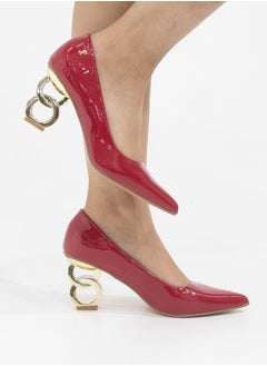 LAMARAPARIS Advika pointy court on 7.5cm special 2 circle heel red  - Image 2
