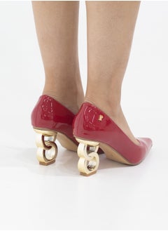 LAMARAPARIS Advika pointy court on 7.5cm special 2 circle heel red  - Image 4