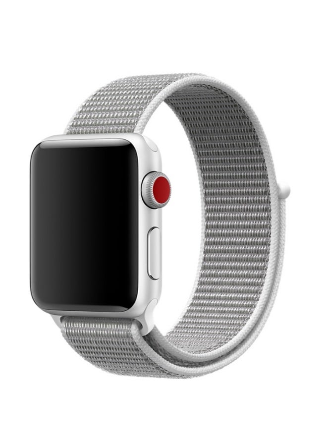 Breathable Nylon Loop Sport Band for Apple Watch S11/S10 42mm/38mm/41mm/40mm – Adjustable Lightweight Strap Compatible with iWatch Series11, SE, Series 11/10/9/8/7/6/5/4/3/2/1, Sweatproof Replacement Band for Men & Women (Seashell) - Image 1