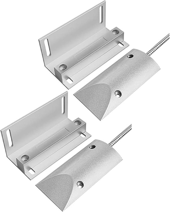 Magnetic Garage Door Sensor Switch Normally Closed With Adjustable Bracket 2 Sets - Image 1