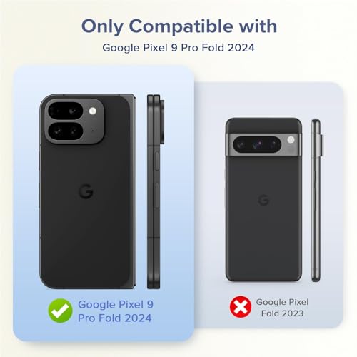 VEGO for Google Pixel 9 Pro Fold 2024 Case with Builtin Screen ProtectorAntiScratchHinge Protection Slim Fit Shockproof Full Body Protective Cover for Pixel 9 Pro FoldBlack - Image 3