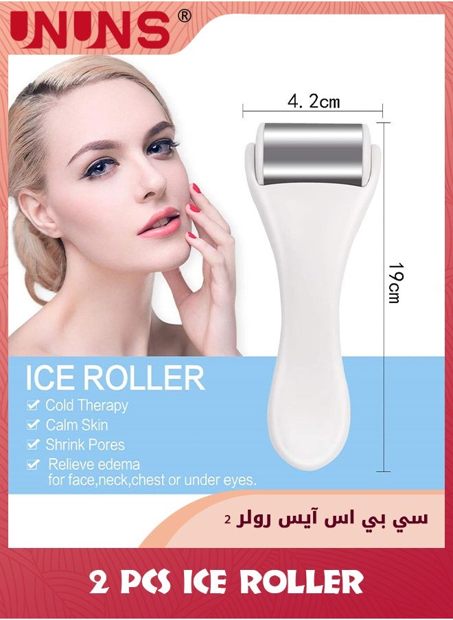 UNUNS Ice Roller For Face And Eye,2 Pcs Stainless Steel Face Massager Ice Roller Massager,Cold Facial Roller Skincare For Eye Bags Redness Headaches Puffiness Migraine and Pain Relief,White  - Image 5
