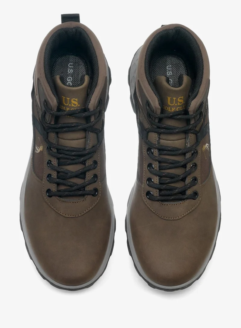 يو اس غولف كلوب Men's High-Top Casual Sneakers – Brown