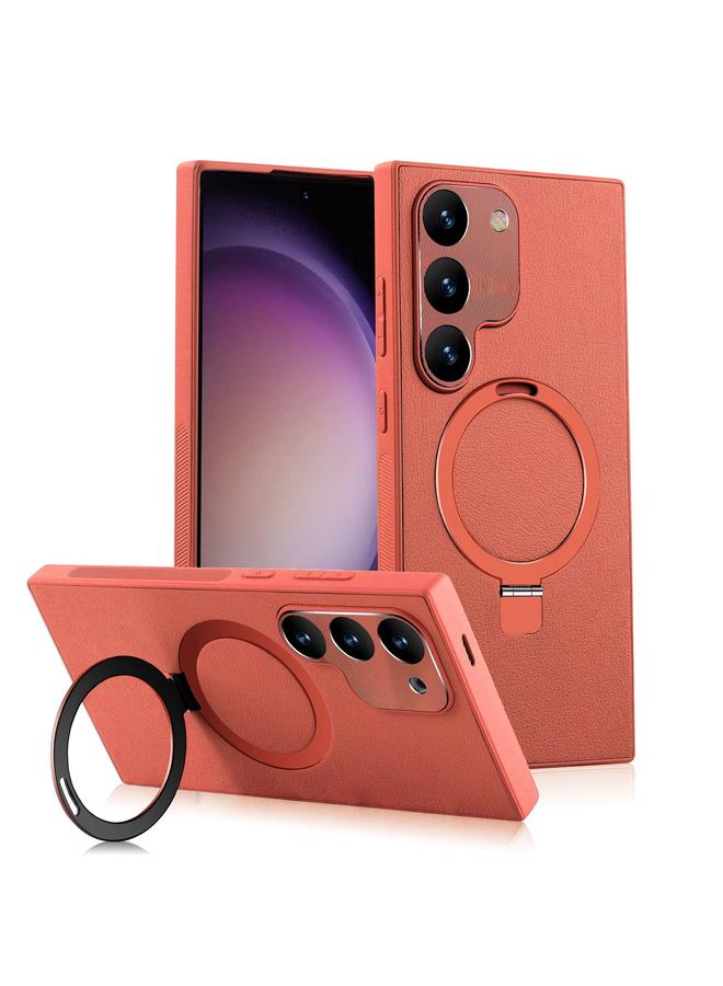 S-TOP Case For Samsung Galaxy S23+ 5G MagSafe Rotation Holder PC + Leather Phone Case - Image 1