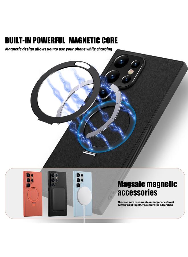 S-TOP Case For Samsung Galaxy S23+ 5G MagSafe Rotation Holder PC + Leather Phone Case - Image 3