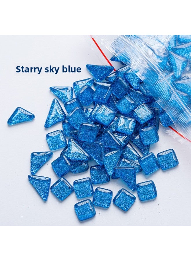 On The Weight Of The Mosaic Free Stone Multi-glitter Powder Crystal Patch Parent-child Handmade Art Material Package-Color:Glitter Star Blue 1kg  - Image 1