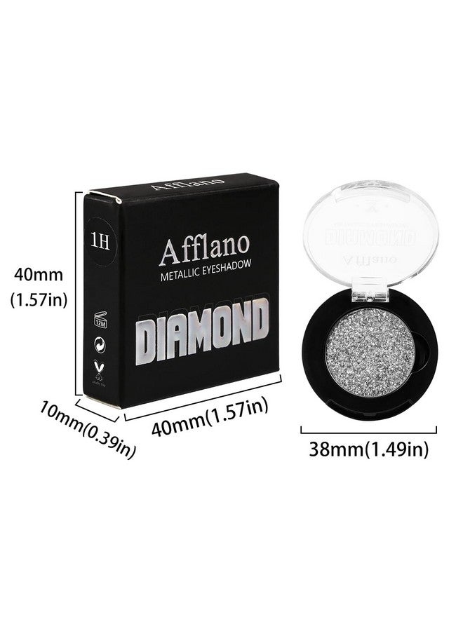 Afflano Silver Glitter Eyeshadow Super Pigmented, Intense Color Gray Silver Eyeshadow Palette Single, Long Lasting Sparkle Shimmer Metallic Glitter Eyes Look, Blendable Neutral Grey Eye Shadow Makeup - Image 5