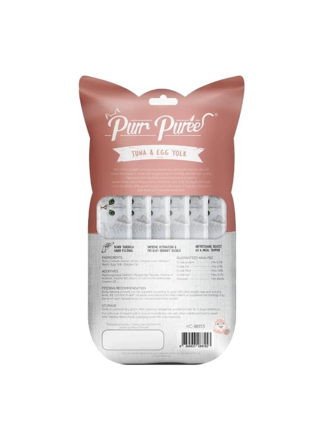 Kit Cat Purr Purée Tuna & Egg Yolk liquid cat treats. 5 x 15g (75g) - Image 2