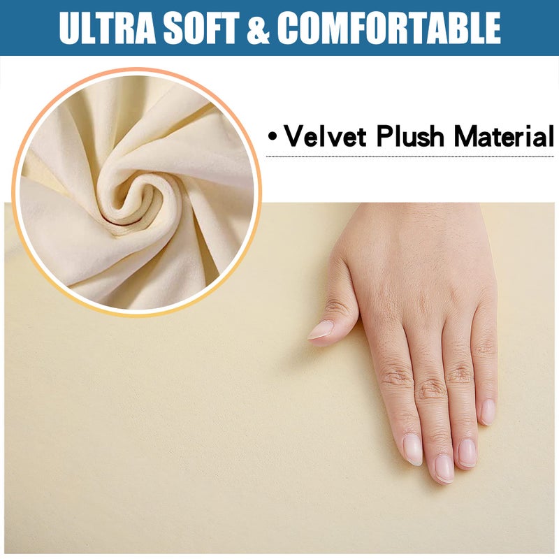 smiry أغطية مقعد Smiry Velvet لمجموعة كرسي غرفة الطعام من 6 فلادة قابلة للإزالة قابلة للغسل محامي وسادة مقعد المقعد القابلة للغسل مع كريم العلاقات  - Image 2