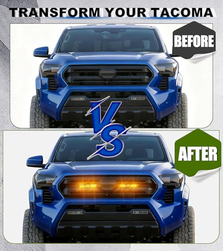 NEOXIST Direct-Snap LED Grill Lights for 2024 2025 2026 Toyota Tacoma Raptor Lights Front Grille Light Bar 4th Gen Tacoma Accessories (Amber, SR SR5 Only) - Image 3