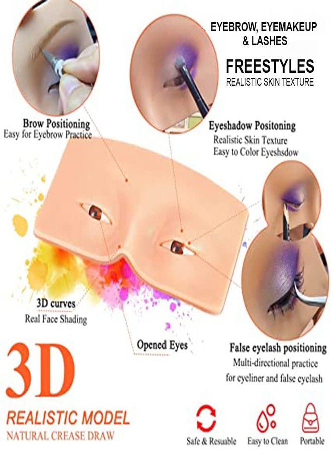 Veoni Belle Makeup Practice Face Eyes Board 3D Eye Makeup Practice Board For Beginner Makeup Artist Silicon Makeup Practice Skin Board (Neutral Undertone) - Image 4