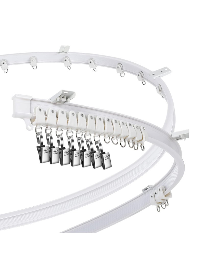 SYOSI Curved Ceiling Curtain Track Bendable Mount, Room Divider Curtain Track, Flexible Bendable Ceiling Curtain Rails, for Curtain Rail Bunk Bed Bay Window Room Divider (White,10 m/ 32.8 ft) - Image 1