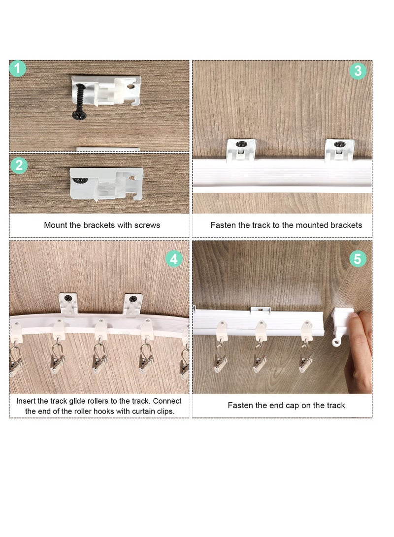 SYOSI Curved Ceiling Curtain Track Bendable Mount, Room Divider Curtain Track, Flexible Bendable Ceiling Curtain Rails, for Curtain Rail Bunk Bed Bay Window Room Divider (White,10 m/ 32.8 ft) - Image 4