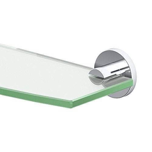 Gatco 4686 Channel Glass Shelf, Chrome/Wall Mounted 20.13" X 5.25" Curved Tempered Glass Shelf for Bathroom - Image 4