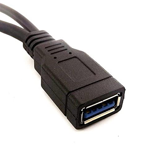 ALINNA Black USB 3.0 Female to Dual USB Male Extra Power Data Y Extension Cable Splitter Adapter for 2.5" Mobile Hard Disk - Image 4