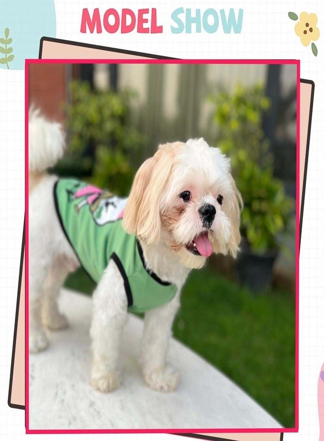 Lulala Dog Shirt with Daisy Print, Pet Summer T-Shirts Sweatshirt Fashion Outfit Vests Breathable Dog Clothes Outfit, Clothes Pet Apparel for Puppy, Kitty & Rabbit (Green, 10 INCH) - Image 3