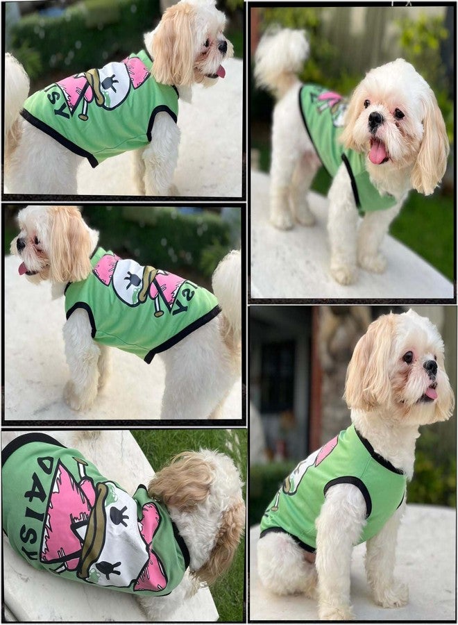 Lulala Dog Shirt with Daisy Print, Pet Summer T-Shirts Sweatshirt Fashion Outfit Vests Breathable Dog Clothes Outfit, Clothes Pet Apparel for Puppy, Kitty & Rabbit (Green, 10 INCH) - Image 5