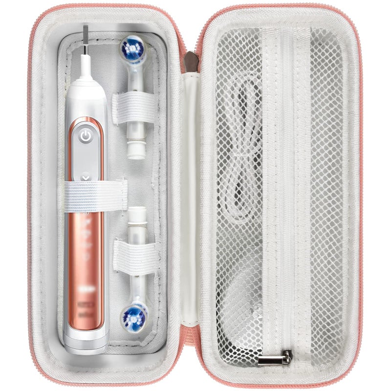 Comecase Toothbrush Travel Case Compatible with Oral-B Pro 1000, 2000, 3000, 3500, 1500/ for Philips Sonicare ProtectiveClean 4100 5100 Electric Toothbrush with Mesh Pocket for Accessories - Gold (Bag Only) - Image 1
