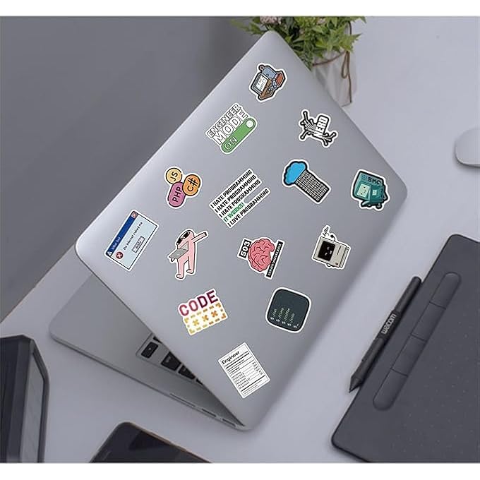 rayihni 50 قطعة ملصقات برمجة، هدايا للمطورين، المبرمجين، القراصنة ملصقات برمجة، ملصقات فينيل مقاومة للماء - Image 2