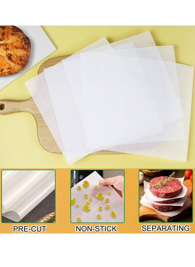 200Pcs 5.5 Inch Square Non Stick Parchment Paper Sheets,Food Grade Wax Paper for Burger Patty Separation Baking Cookie Oven Microwave Kitchen Use - Image 4
