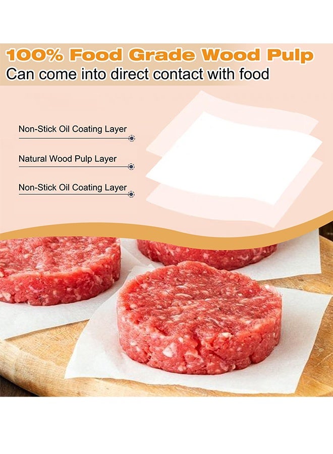 200Pcs 5.5 Inch Square Non Stick Parchment Paper Sheets,Food Grade Wax Paper for Burger Patty Separation Baking Cookie Oven Microwave Kitchen Use - Image 3
