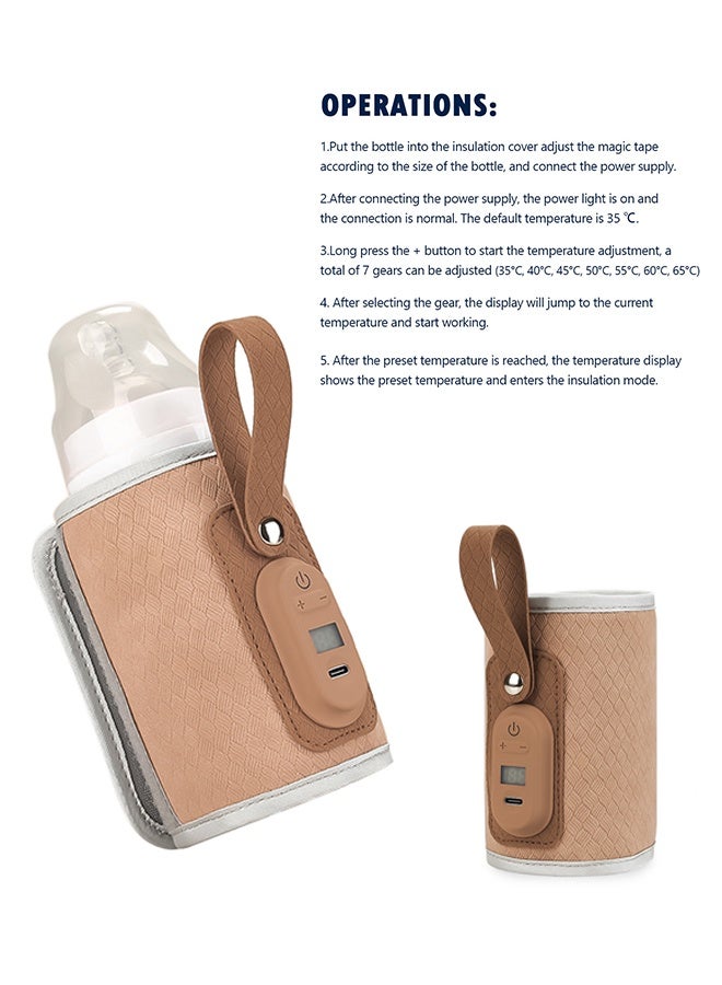 ABOUTBABY Baby Bottle Warmer, Baby Bottle Warmer Portable, Rechargeable Baby Bottle Warmer to Go, Temperature Adjustable Portable Baby Bottle Warmer - Image 5