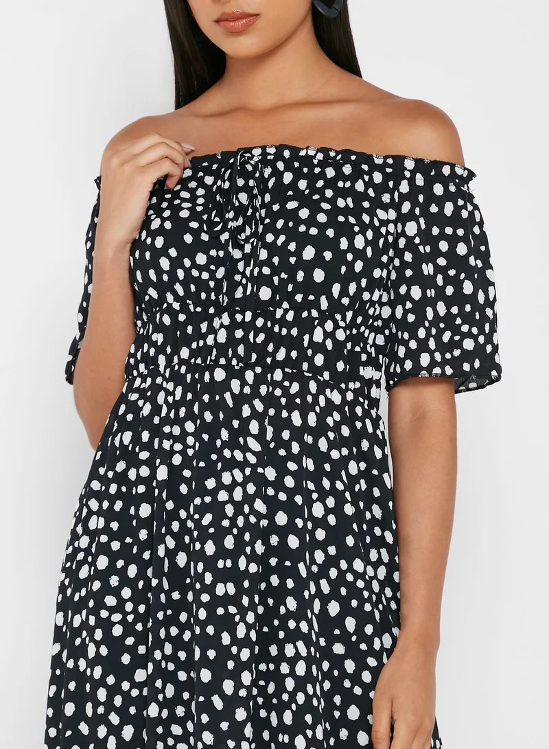 ELLA Off Shoulder Printed Dress