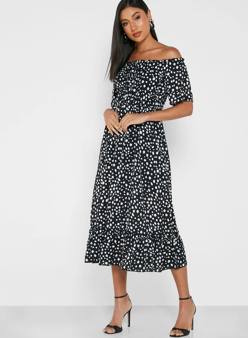 ELLA Off Shoulder Printed Dress