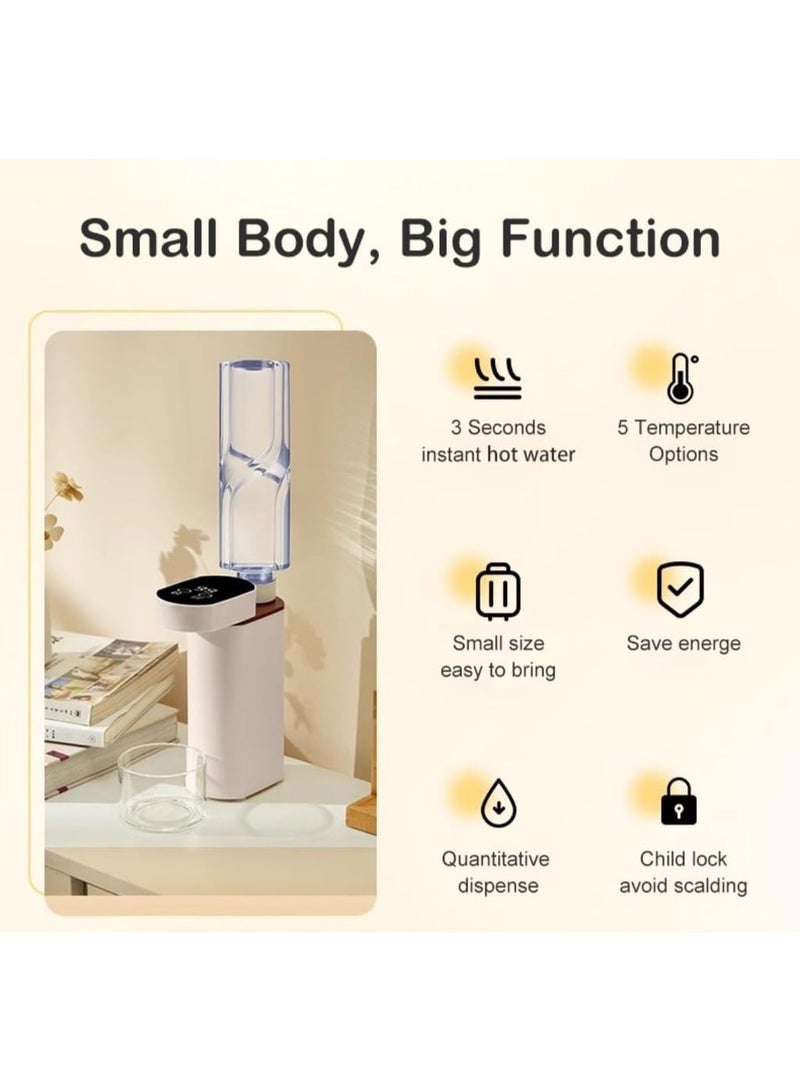 7MD سخان مياه محمول، نظام تسخين سريع 2000 واط مع 5 مستويات حرارة قابلة للتعديل، جهاز مياه ساخنة مدمج وموفر للطاقة للاستخدام في المنزل والمطبخ والحمام والسفر - Image 2