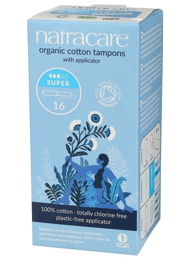 NATRACARE Natracare Organic Cotton Super Tampons with Cardboard Applicator, Plastic Free, Chlorine Free, Biodegradable & Compostable (16 Pack, 192 Tampons Total)  - Image 3