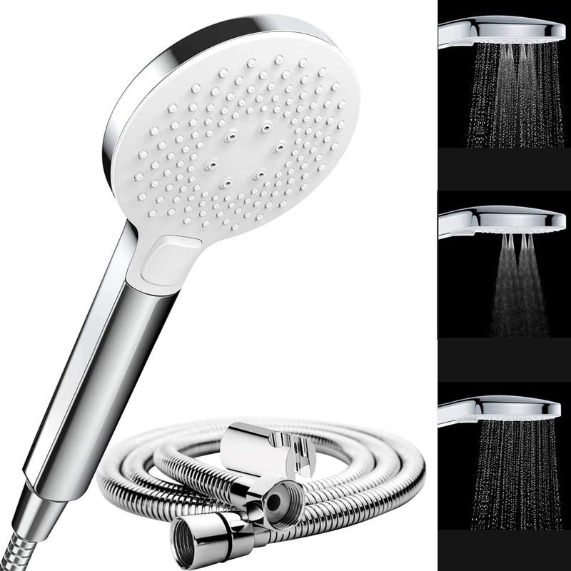 Alton ALTON SHR20150 ABS 3Function Chrome Finish Polished Hand Shower with 15 Meter Flexible Tube and Wall Hook Silver  - Image 1