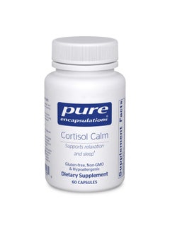 بيور إنكابسيليشن Pure Encapsulations Cortisol Calm - يدعم صحة الكورتيزول والاسترخاء - يحتوي على أشواغاندا و إل ثيانين - نوم مريح - 60 كبسولة 