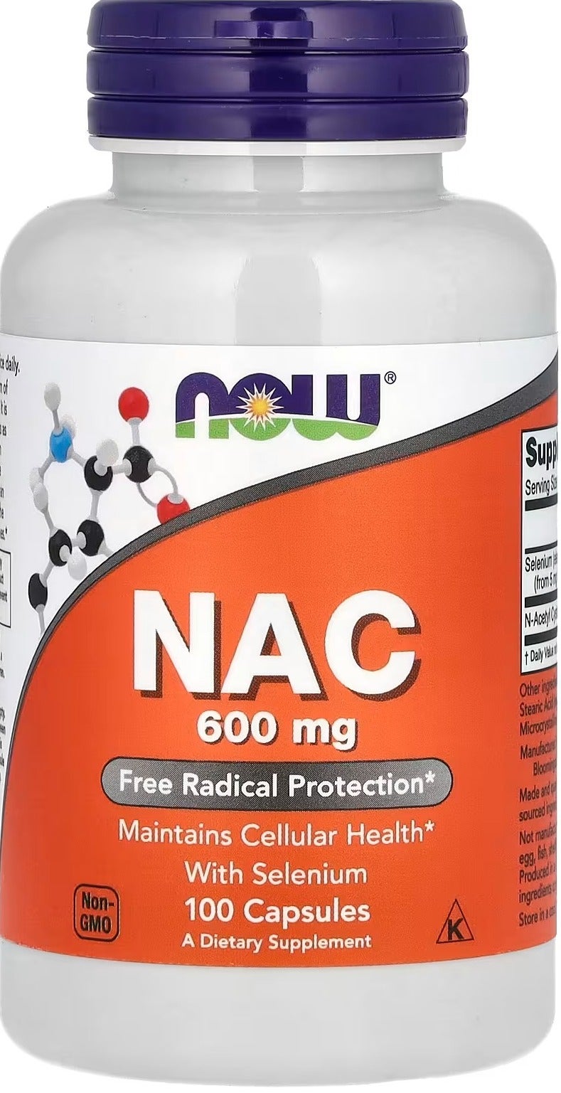 ناو 100 كبسولة من NAC بتركيز 600 ملغ مع السيلينيوم - Image 1