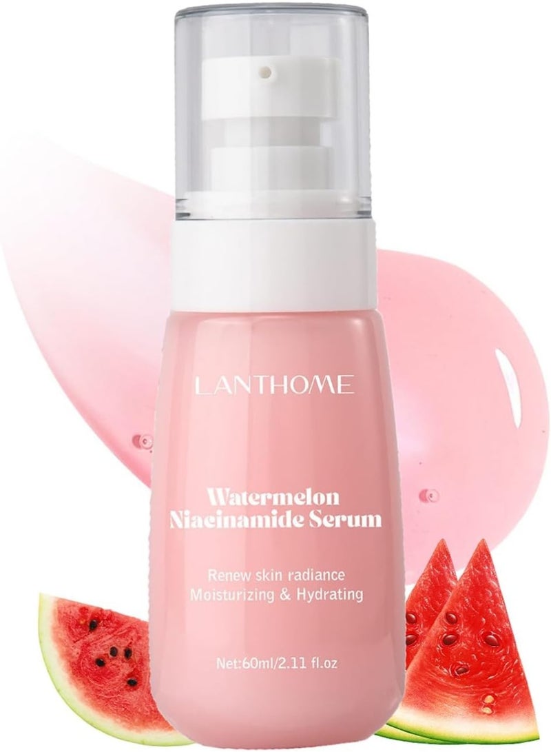 لانثوم مستخلص البطيخ - سيروم مرطب للوجه - علاج مهدئ ومضيء للبقع الداكنة، يحسن مظهر البشرة ويقلل من الخطوط الدقيقة، لمسة نهائية رطبة غير لزجة، تركيبة طبيعية خالية من الزيوت، 60 مل - Image 1