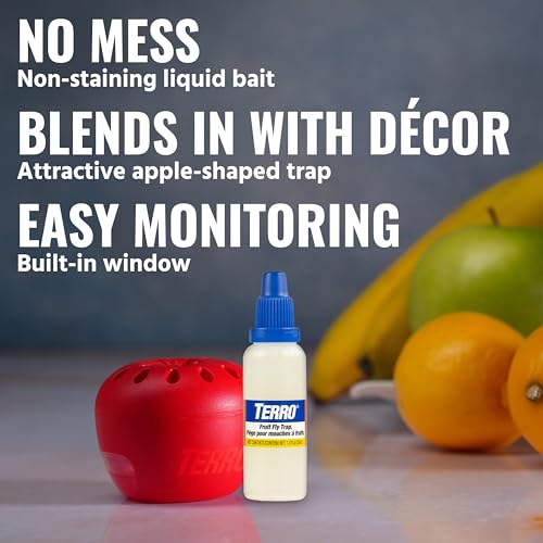 Terro Fruit Fly Traps for Indoors (6 Pack) + 270 Days of Lure Supply - Image 3