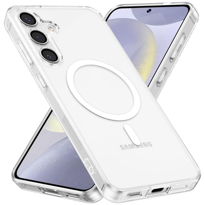 ShieldTech غطاء خلفي من PC و TPU لهاتف سامسونج جالاكسي S23 5G | متوافق مع Mag-Safe | غطاء هاتف محمول شفاف لهاتف سامسونج جالاكسي S 23 5G / سامسونج S23 5G | غطاء خلفي شفاف - Image 1