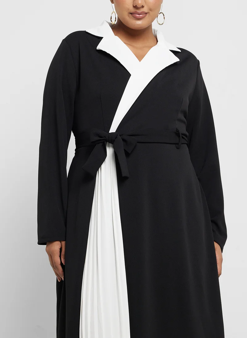 Ella Plus Contrast Tones Blazer Dress