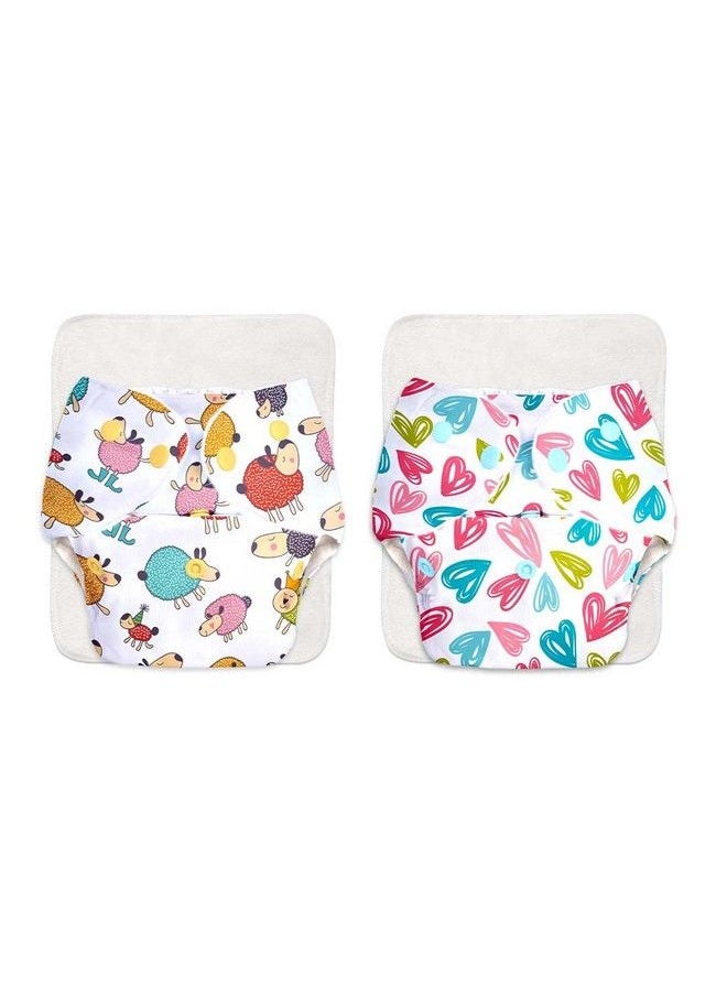 Superbottoms Basic Assorted Pack Of 2 Cpsia Certified Cloth Diapers For Baby ; Washable & Reusable Cotton Cloth Diaper ; 03 Years ; Freesize ; Adjustable ; Reduces Rash ; With Quick Dry Pad Insert  - Image 1