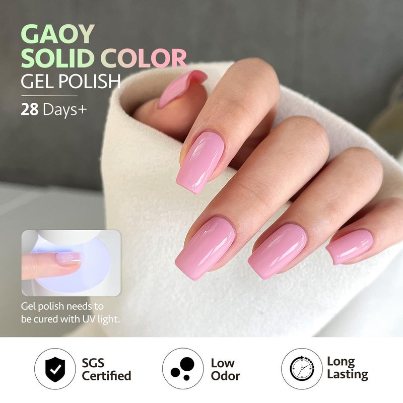 GAOY Pastel Gel Nail Polish Set of 6 Colors Pink Green Blue Gel Polish Kit for Salon Manicure and Nail Art DIY at Home, Gift for Women - Image 5