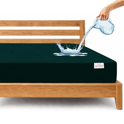 Mattress Protector Queen Size | Ultra-Luxury Premium Cotton Mattress Cover | Silky Soft, Cloud-Like Comfort, Breathable & Hypoallergenic | Advanced Waterproof Protection | 6.5x5 Ft-78x60 in, Peacock - Image 1