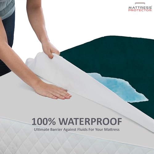Mattress Protector Queen Size | Ultra-Luxury Premium Cotton Mattress Cover | Silky Soft, Cloud-Like Comfort, Breathable & Hypoallergenic | Advanced Waterproof Protection | 6.5x5 Ft-78x60 in, Peacock - Image 4