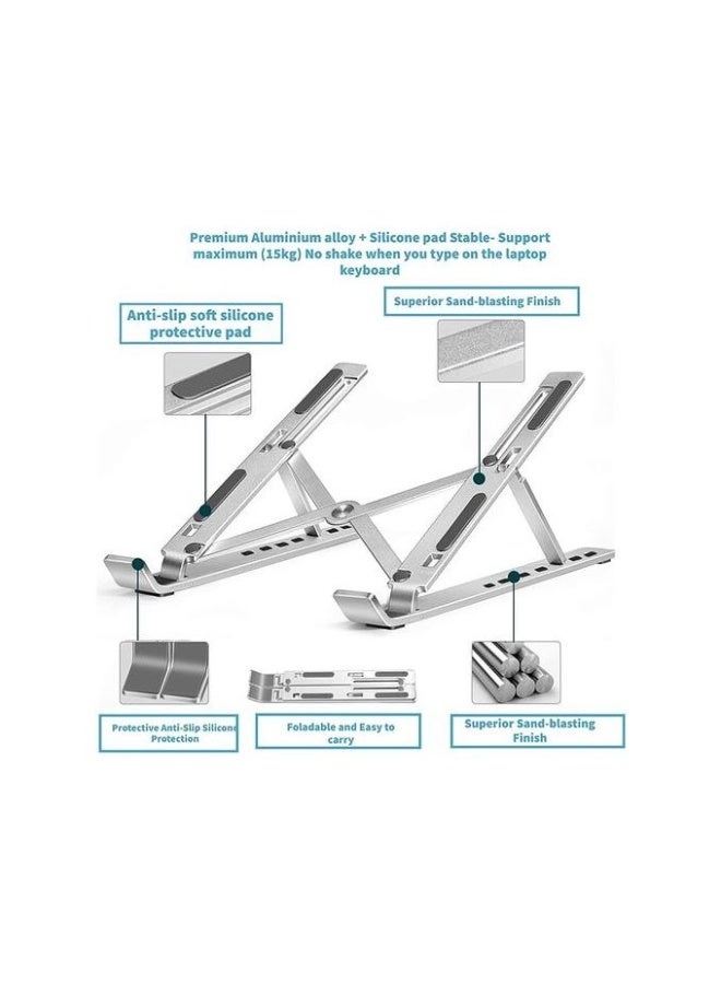 Laptop Foldable Stand metal silver - Image 4