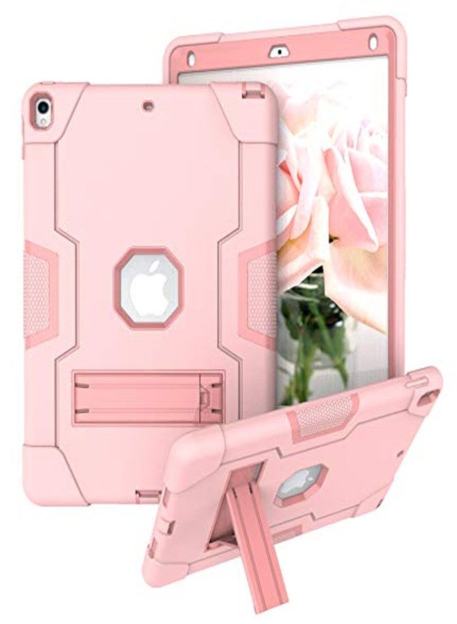 Dteck 10.5 inch Kids Case for Apple iPad Air 3rd Generation 2019 (A2152 /A2123 /A2153) and iPad Pro 2017 (A1701 /A1709) Tablet - Shockproof Protective Stand Screen Protector Case Cover(Pink+Rosegold) - Image 5