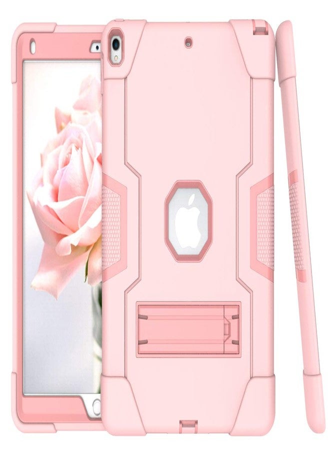 Dteck 10.5 inch Kids Case for Apple iPad Air 3rd Generation 2019 (A2152 /A2123 /A2153) and iPad Pro 2017 (A1701 /A1709) Tablet - Shockproof Protective Stand Screen Protector Case Cover(Pink+Rosegold) - Image 1